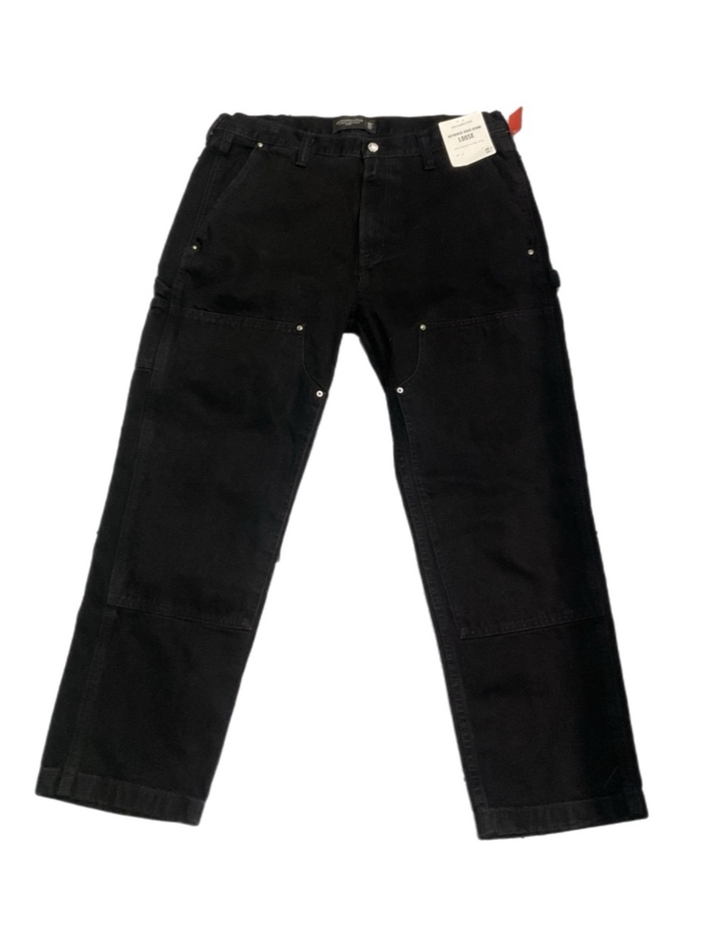 Abercrombie & Fitch Authentic Rigid Denim Double Knee Loose Black Jeans